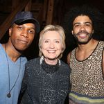 Leslie Odom Jr., Hillary Clinton and Daveed Diggs